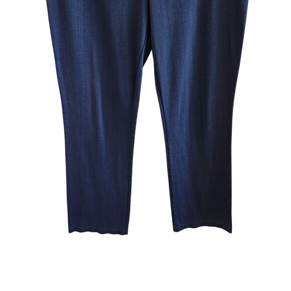 George Stripes Pull On Straight Leg Classic Dress Pants Stretch Blue Size XL - Picture 4 of 7